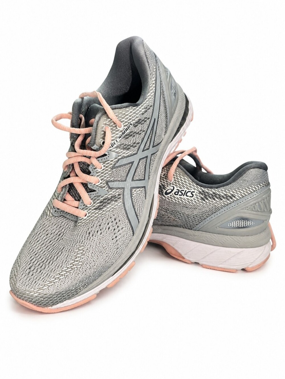 ASICS Women's Gray & Pink Running Shoes - Supportive Cushioning